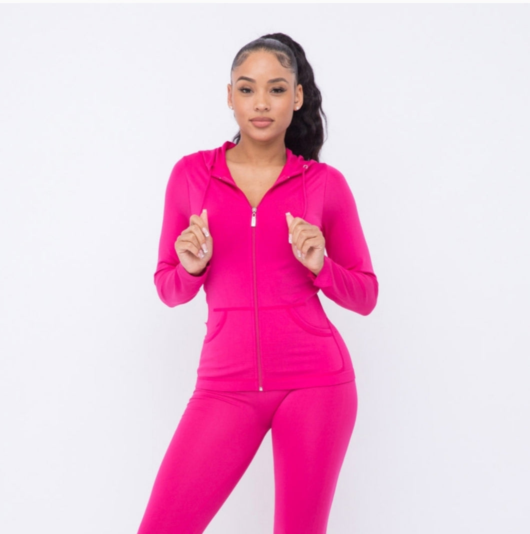 Plus Size Leisure Pink 2 Piece Set