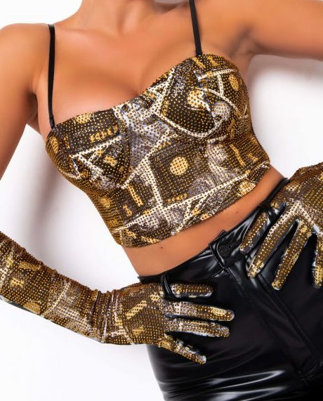 Black Money Bling Top