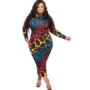 Rainbow Leopard Print Plus Size Dress🌈🐆
