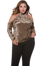 Load image into Gallery viewer, Crushed Velvet Off The Shoulder Cutout Top 🐻
